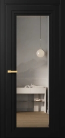 Межкомнатная Дверь ПО Erte 1 в цвете Чёрный агат  со стеклом НОВЫЙ Зеркало Графит