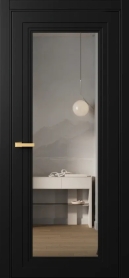 Межкомнатная Дверь ПО Erte 1 в цвете Чёрный агат  со стеклом НОВЫЙ Зеркало Оптивайт