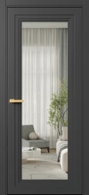Межкомнатная Дверь ПО Erte 1 в цвете Базальт (NCS S 8000-N) со стеклом НОВЫЙ Прозрачный