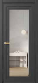 Межкомнатная Дверь ПО Erte 1 в цвете Базальт (NCS S 8000-N) со стеклом НОВЫЙ Зеркало Оптивайт