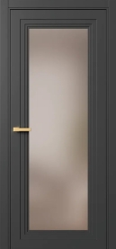 Межкомнатная Дверь ПО Erte 2 Rustica двустворчатая в цвете Базальт (NCS S 8000-N) со стеклом НОВЫЙ Бронза Сатинат