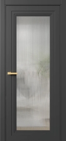 Межкомнатная Дверь ПО Erte 2 Rustica в цвете Базальт (NCS S 8000-N) со стеклом НОВЫЙ Moru Оптивайт Прозрачный