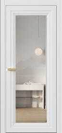 Межкомнатная Дверь ПО Erte 1 в цвете Скандинавский серый (NCS S 1000-N) со стеклом НОВЫЙ Зеркало Безцветный