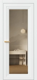 Межкомнатная Дверь ПО Erte 1 в цвете белоснежный со стеклом НОВЫЙ Зеркало Бронза