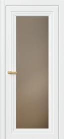 Межкомнатная Дверь ПО Erte 1 в цвете белоснежный со стеклом НОВЫЙ Зеркало Бронза Матовый