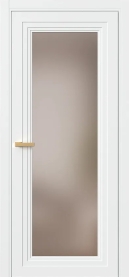 Межкомнатная Дверь ПО Erte 1 в цвете белоснежный со стеклом НОВЫЙ Бронза Сатинат