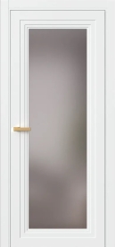 Межкомнатная Дверь ПО Erte 1 рото в цвете белоснежный со стеклом НОВЫЙ Грей Сатинат