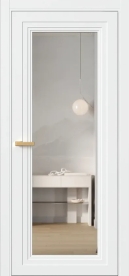 Межкомнатная Дверь ПО Erte 2 Rustica Invisible в цвете Сигнально-белый (RAL 9003) со стеклом НОВЫЙ Зеркало Безцветный
