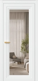 Межкомнатная Дверь ПО Erte 2 Rustica в цвете Сигнально-белый (RAL 9003) со стеклом НОВЫЙ Бронза Прозрачный