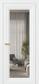 Межкомнатная Дверь ПО Erte 1 в цвете Сигнально-белый (RAL 9003) со стеклом НОВЫЙ Грей Прозрачный