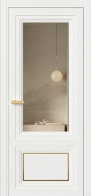 Межкомнатная Дверь ПО Erte 2 Rustica Декор золото межкомнатная в цвете Бланж (RAL 9010) со стеклом НОВЫЙ Зеркало Бронза