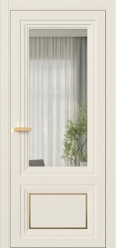 Межкомнатная Дверь ПО Erte 2 Rustica Декор золото в цвете Кремово-белый со стеклом НОВЫЙ Прозрачный