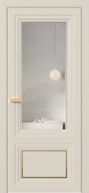Межкомнатная Дверь ПО Erte 2 Rustica Декор золото в цвете Пралине (NCS S 1505-Y40R) со стеклом НОВЫЙ Зеркало Оптивайт
