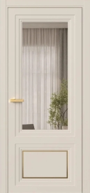 Межкомнатная Дверь ПО Erte 2 Rustica Декор золото в цвете Пралине (NCS S 1505-Y40R) со стеклом НОВЫЙ Бронза Прозрачный