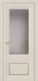 Межкомнатная Дверь ПО Erte 2 Rustica Декор золото в цвете Пралине (NCS S 1505-Y40R) со стеклом НОВЫЙ Грей Сатинат