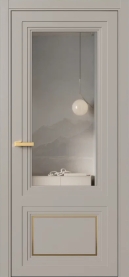 Межкомнатная Дверь ПО Erte 2 Rustica Декор золото в цвете Молескин со стеклом НОВЫЙ Зеркало Графит