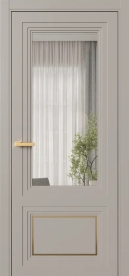 Межкомнатная Дверь ПО Erte 2 Rustica Декор золото в цвете Молескин со стеклом НОВЫЙ Оптивайт Прозрачный