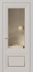 Межкомнатная Дверь ПО Erte 2 Rustica Декор золото пенал в цвете Кашемир (NCS S 2002-Y50R) со стеклом НОВЫЙ Зеркало Бронза