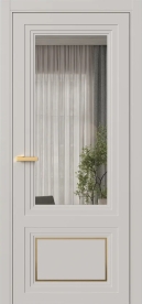 Межкомнатная Дверь ПО Erte 2 Rustica Декор золото рото в цвете Кашемир (NCS S 2002-Y50R) со стеклом НОВЫЙ Грей Прозрачный