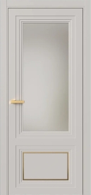 Межкомнатная Дверь ПО Erte 2 Rustica Декор золото в цвете Кашемир (NCS S 2002-Y50R) со стеклом НОВЫЙ Оптивайт Сатинат