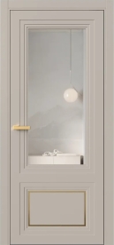 Межкомнатная Дверь ПО Erte 2 Rustica Декор золото в цвете Грейдж (NCS S 3005-Y50R) со стеклом НОВЫЙ Зеркало Безцветный