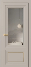 Межкомнатная Раздвижная Дверь ПО Erte 2 Rustica Декор золото купе в цвете Грейдж (NCS S 3005-Y50R) со стеклом НОВЫЙ Зеркало Графит