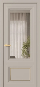 Межкомнатная Дверь ПО Erte 2 Rustica Декор золото в цвете Грейдж (NCS S 3005-Y50R) со стеклом НОВЫЙ Бронза Прозрачный