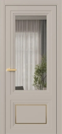 Межкомнатная Дверь ПО Erte 2 Rustica Декор золото пенал в цвете Грейдж (NCS S 3005-Y50R) со стеклом НОВЫЙ Грей Прозрачный