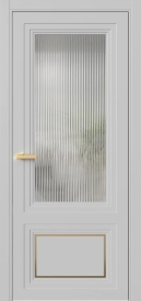 Межкомнатная Дверь ПО Erte 2 Rustica Декор золото в цвете Телегрей (RAL 7047) со стеклом НОВЫЙ Moru Оптивайт Прозрачный
