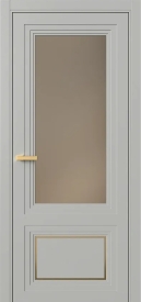 Межкомнатная Дверь ПО Erte 2 Rustica Декор золото Invisible в цвете Серый шёлк (RAL 7044) со стеклом НОВЫЙ Зеркало Бронза Матовый