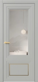 Межкомнатная Дверь ПО Erte 2 Rustica Декор золото межкомнатная в цвете Серый шёлк (RAL 7044) со стеклом НОВЫЙ Зеркало Оптивайт