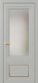 Межкомнатная Дверь ПО Erte 2 Rustica Декор золото полуторная в цвете Серый шёлк (RAL 7044) со стеклом НОВЫЙ Сатинат