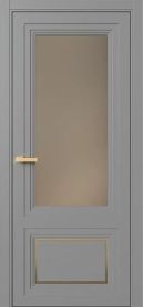 Межкомнатная Дверь ПО Erte 2 Rustica Декор золото межкомнатная в цвете Пыльно-серый (RAL 7037) со стеклом НОВЫЙ Зеркало Бронза Матовый