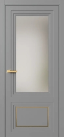 Межкомнатная Дверь ПО Erte 2 Rustica Декор золото пенал в цвете Пыльно-серый (RAL 7037) со стеклом НОВЫЙ Сатинат