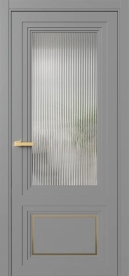 Межкомнатная Раздвижная Дверь ПО Erte 2 Rustica Декор золото купе в цвете Пыльно-серый (RAL 7037) со стеклом НОВЫЙ Moru Оптивайт Прозрачный