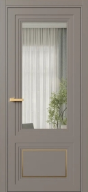 Межкомнатная Дверь ПО Erte 2 Rustica Декор золото в цвете Умбра (NCS S 6005-Y50R) со стеклом НОВЫЙ Прозрачный