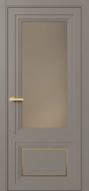 Межкомнатная Дверь ПО Erte 2 Rustica Декор золото рото в цвете Умбра (NCS S 6005-Y50R) со стеклом НОВЫЙ Зеркало Бронза Матовый