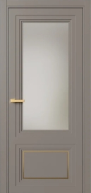 Межкомнатная Раздвижная Дверь ПО Erte 2 Rustica Декор золото купе в цвете Умбра (NCS S 6005-Y50R) со стеклом НОВЫЙ Оптивайт Сатинат