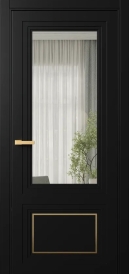 Межкомнатная Дверь ПО Erte 2 Rustica Декор золото в цвете Чёрный агат  со стеклом НОВЫЙ Прозрачный