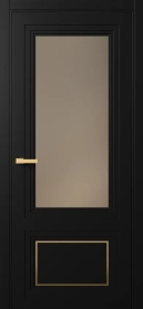 Межкомнатная Дверь ПО Erte 2 Rustica Декор золото в цвете Чёрный агат  со стеклом НОВЫЙ Зеркало Бронза Матовый