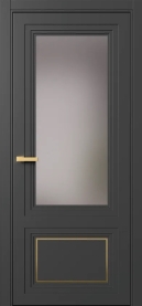 Межкомнатная Дверь ПО Erte 2 Rustica Декор золото межкомнатная в цвете Базальт (NCS S 8000-N) со стеклом НОВЫЙ Грей Сатинат