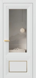 Межкомнатная Дверь ПО Erte 2 Rustica Декор золото в цвете Скандинавский серый (NCS S 1000-N) со стеклом НОВЫЙ Зеркало Графит