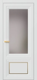 Межкомнатная Дверь ПО Erte 2 Rustica Декор золото рото в цвете Скандинавский серый (NCS S 1000-N) со стеклом НОВЫЙ Грей Сатинат