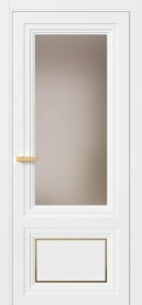 Межкомнатная Дверь ПО Erte 2 Rustica Декор золото в цвете Сигнально-белый (RAL 9003) со стеклом НОВЫЙ Бронза Сатинат