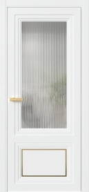 Межкомнатная Дверь ПО Erte 2 Rustica Декор золото маятниковая в цвете Сигнально-белый (RAL 9003) со стеклом НОВЫЙ Moru Оптивайт Прозрачный