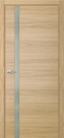 Межкомнатная дверь ПО БЭЙС 1/2 горизонтальное направление в цвете Дуб Грано со стеклом RAY белый