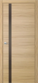 Межкомнатная дверь ПО БЭЙС 1/2 горизонтальное направление пенал в цвете Дуб Грано со стеклом RAY бронза