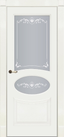 Межкомнатная Раздвижная дверь ПГ Rimini 12-2 купе в цвете Антично-Белый со стеклом П-261