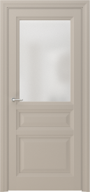Межкомнатная дверь ПО ARTA 3 в цвете Мускат софт со стеклом Сатинат Белый