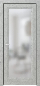 Межкомнатная дверь ПО ARTA 1 в цвете Серый Гранит со стеклом Сатинат Белый